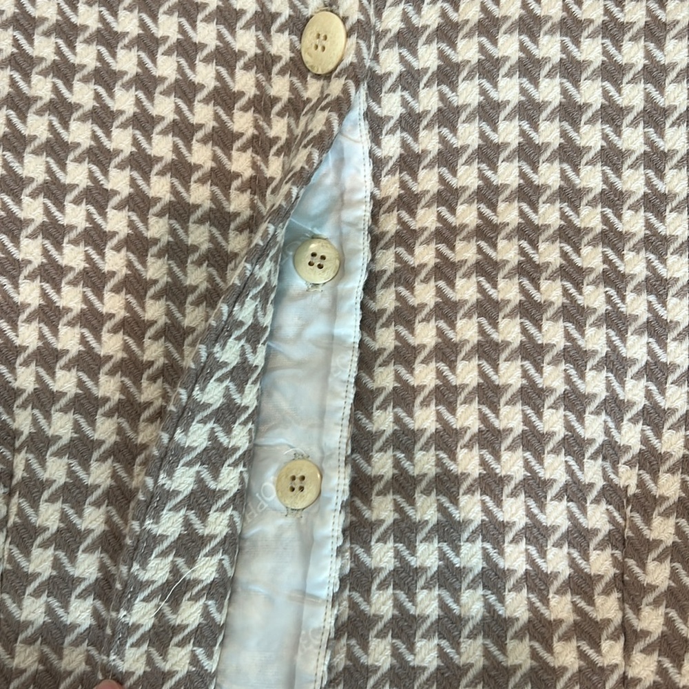 Vintage Prophecy cream taupe houndstooth long sleeve blazer jacket - Picture 14 of 14